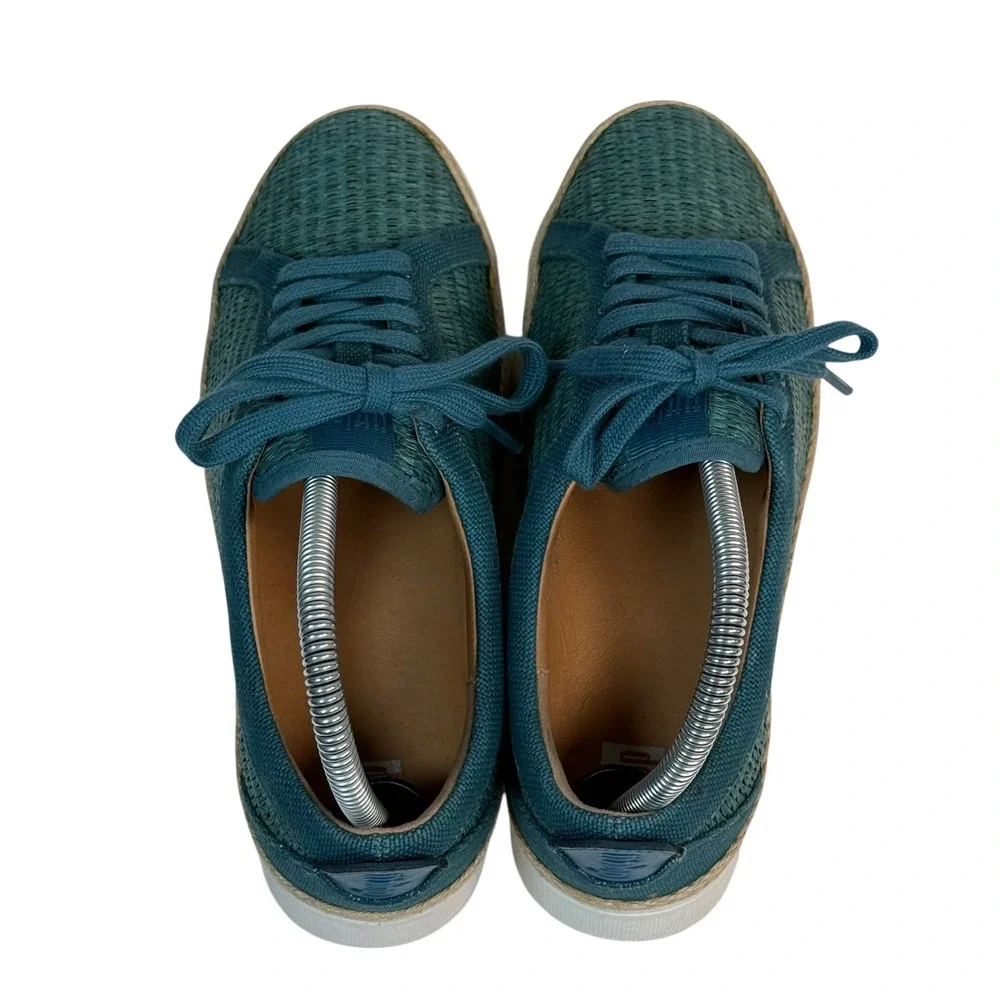 FitFlop Rally Woven Espadrille Sneakers Teal Blue BK9-641 Womens 7